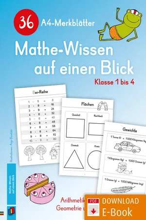 36 A4-Merkblätter Mathe-Wissen auf einen Blick – Klasse 1 bis 4