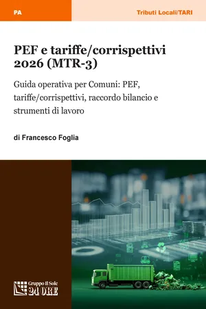 PEF e tariffe/corrispettivi 2026 (MTR-3)