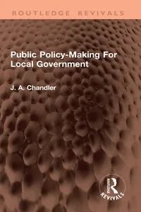 Public Policy-Making For Local Government