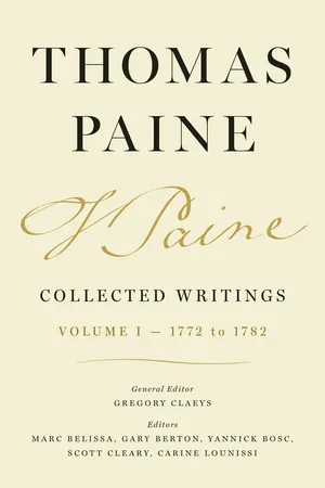 Thomas Paine Collected Writings, Volume 1