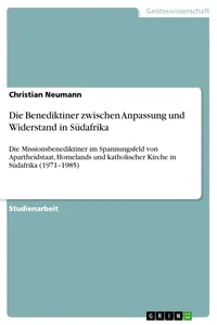 Die Benediktiner zwischen Anpassung und Widerstand in Südafrika_cover