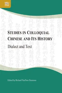 Studies in Colloquial Chinese and Its History_cover