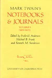 Mark Twain's Notebooks & Journals, Volume I_cover