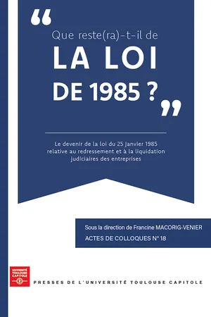 Que reste(ra)-t-il de la Loi de 1985 ?