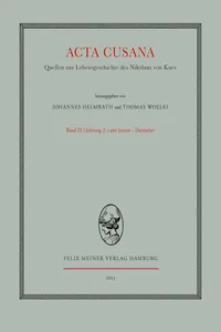 Acta Cusana. Quellen zur Lebensgeschichte des Nikolaus von Kues. Band III, Lieferung 2_cover
