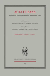 Acta Cusana. Quellen zur Lebensgeschichte des Nikolaus von Kues. Band II, Lieferung 5_cover