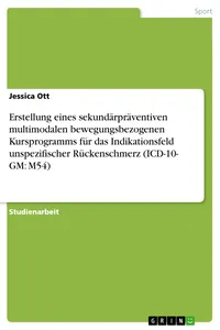 Erstellung eines sekundärpräventiven multimodalen bewegungsbezogenen Kursprogramms für das Indikationsfeld unspezifischer Rückenschmerz
