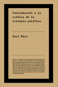 Contribución a la crítica de la economía política_cover