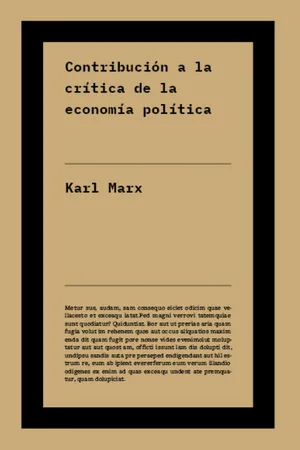 Contribución a la crítica de la economía política