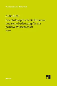 Der philosophische Kritizismus und seine Bedeutung für die positive Wissenschaft_cover
