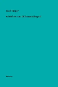 Schriften zum Philosophiebegriff