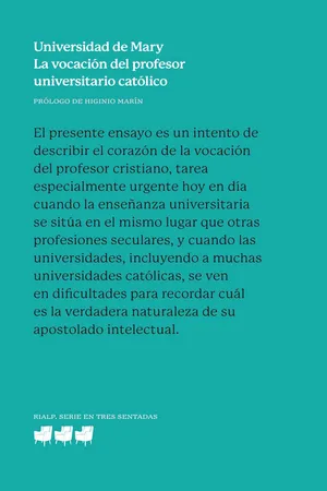 La vocación del profesor universitario católico