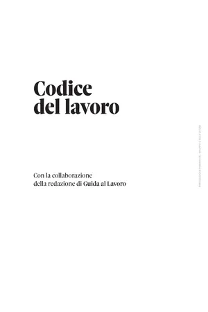 Codice del lavoro 2026