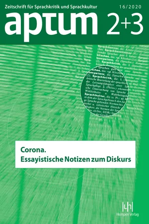 Aptum, Zeitschrift für Sprachkritik und Sprachkultur 16. Jahrgang, 2020, Heft 2+3