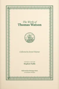 The Works of Thomas Watson, 7 Volumes_cover