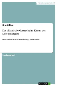 Das albanische Gastrecht im Kanun des Lekë Dukagjini_cover