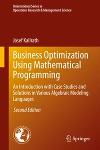 Business Optimization Using Mathematical Programming_cover