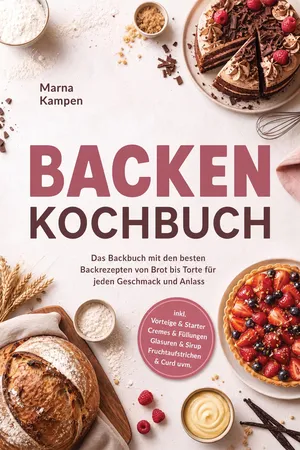 Backen Kochbuch: Das Backbuch mit den besten Backrezepten von Brot bis Torte für jeden Geschmack und Anlass – inkl. Vorteige & Starter, Cremes & Füllungen, Glasuren & Sirup, Fruchtaufstrichen & Curd uvm.