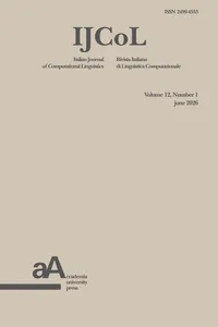 IJCoL - Italian Journal of Computational Linguistics Volume 12, Number 1 June 2026_cover
