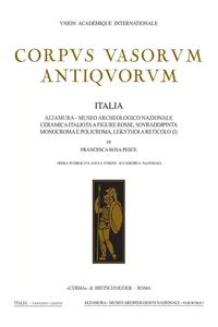 Altamura - Museo Archeologico Nazionale. Ceramica italiota a figure rosse, sovraddipinta monocroma e policroma, lekythoi a reticolo_cover