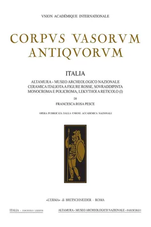 Altamura - Museo Archeologico Nazionale. Ceramica italiota a figure rosse, sovraddipinta monocroma e policroma, lekythoi a reticolo (I)