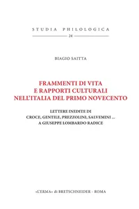 Frammenti di vita e rapporti culturali nell'Italia del primo Novecento_cover