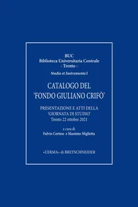 Catalogo del 'Fondo Giuliano Crifò'_cover