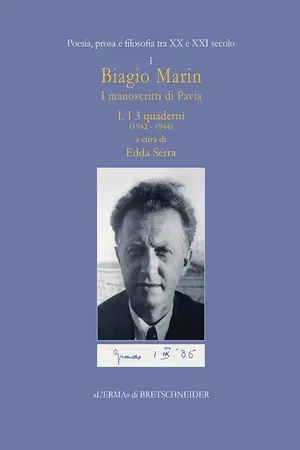 Biagio Marin. I manoscritti di Pavia. I.