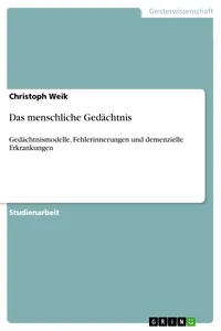 Das menschliche Gedächtnis_cover