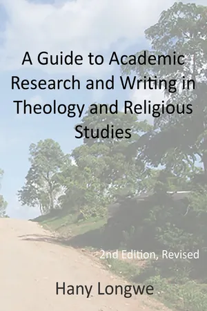 A Guide To Academic Research and Writing in Theology and Religious Studies