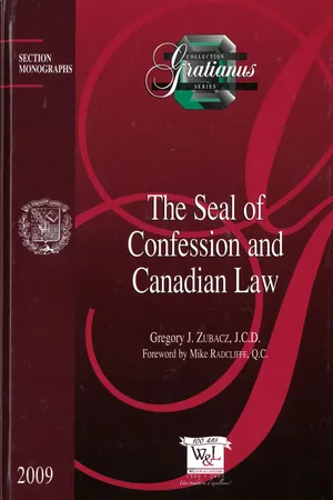 The Seal of Confession and Canadian Law