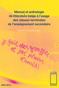 Manuel et anthologie de littérature belge à l’usage des classes terminales de l’enseignement secondaire_cover
