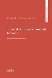 Filosofía Fundamental, Tomo I_cover
