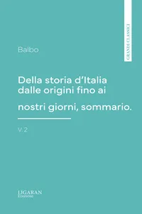 Della storia d'Italia dalle origini fino ai nostri giorni, sommario. v. 2_cover