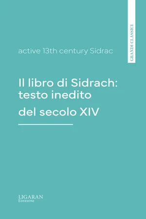 Il libro di Sidrach: testo inedito del secolo XIV