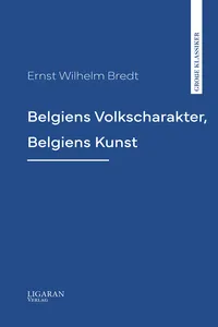 Belgiens Volkscharakter, Belgiens Kunst_cover