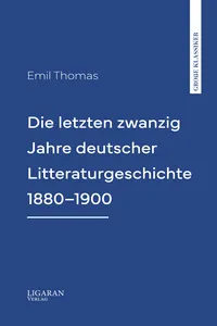 Die letzten zwanzig Jahre deutscher Litteraturgeschichte 1880–1900_cover