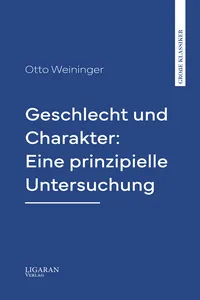 Geschlecht und Charakter: Eine prinzipielle Untersuchung_cover