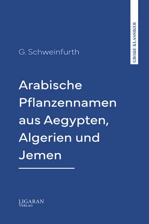 Arabische Pflanzennamen aus Aegypten, Algerien und Jemen