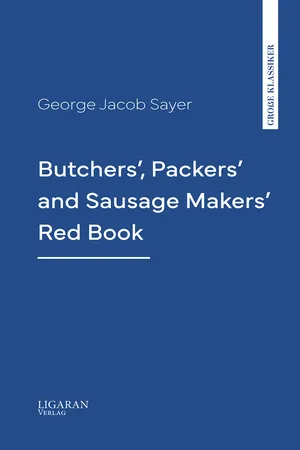 Butchers', Packers' and Sausage Makers' Red Book
