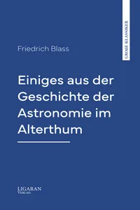 Einiges aus der Geschichte der Astronomie im Alterthum_cover