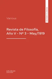 Revista de Filosofía, Año V - Nº 3 - May/1919