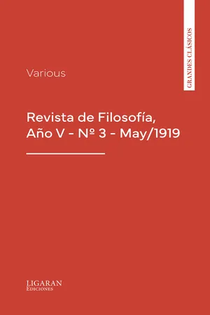 Revista de Filosofía, Año V - Nº 3 - May/1919