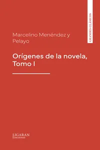 Orígenes de la novela, Tomo I_cover