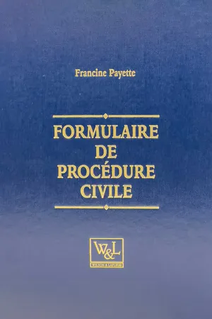 Formulaire de procédure civile, 4e édition