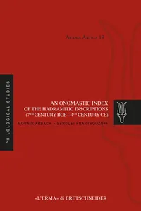 An onomastic index of the Ḥaḍramitic inscriptions_cover
