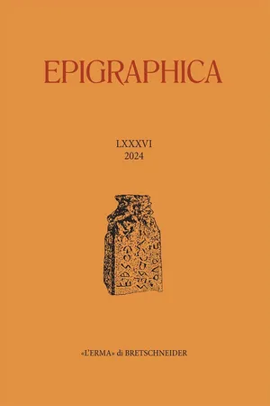 Epigraphica. LXXXVI, 2024