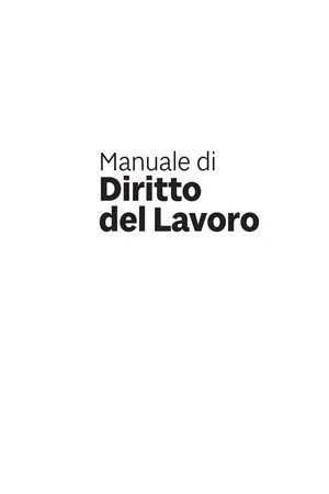 Manuale di diritto del lavoro