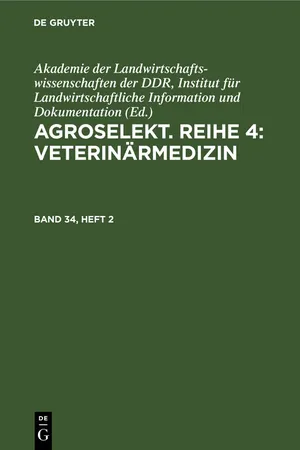 Agroselekt. Reihe 4: Veterinärmedizin. Band 34, Heft 2