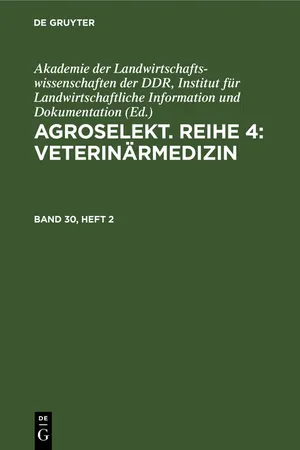 Agroselekt. Reihe 4: Veterinärmedizin. Band 30, Heft 2